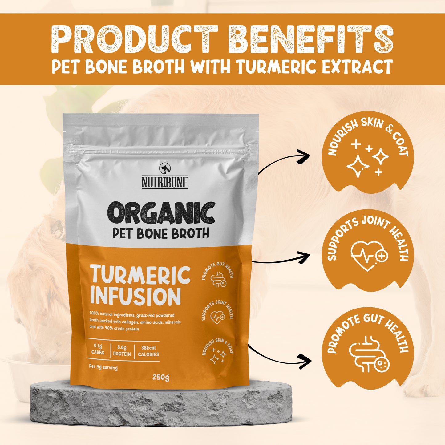 Bone Broth For Pets Turmeric Flavour