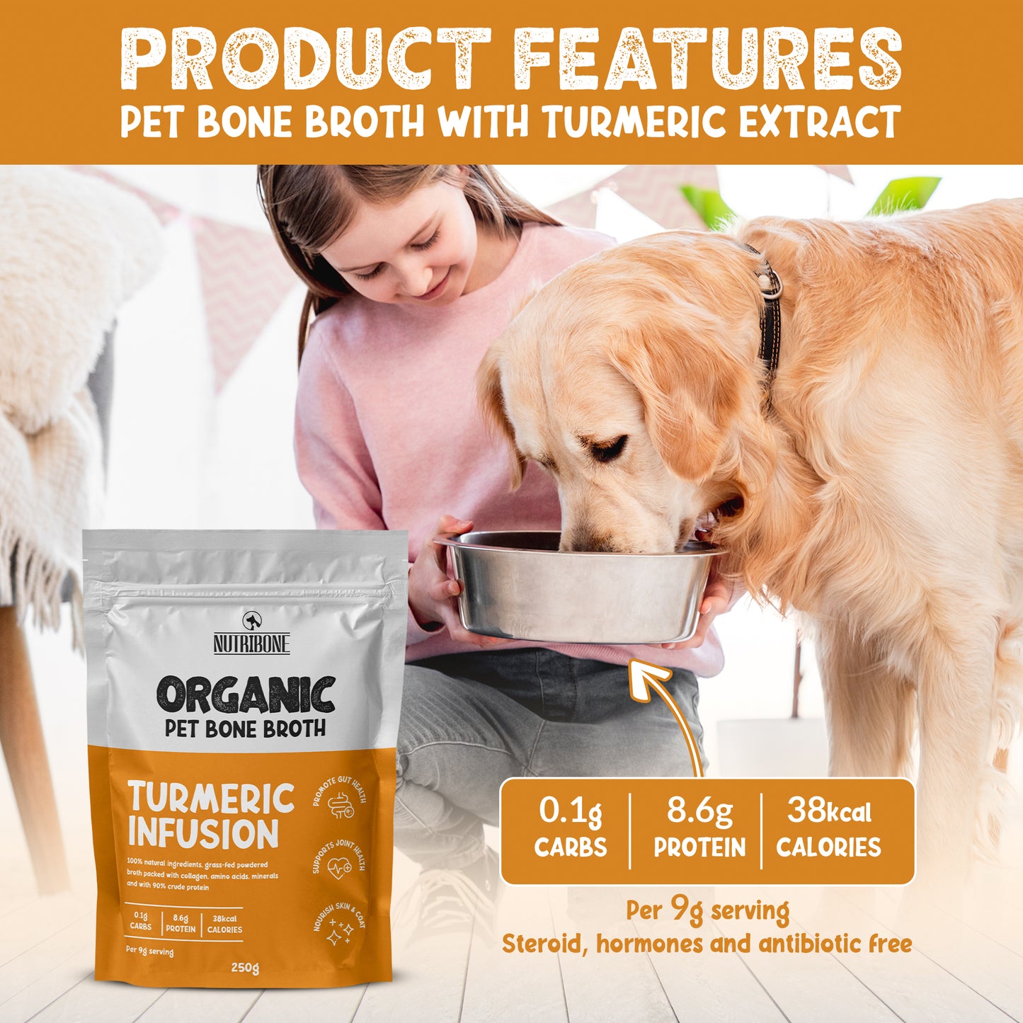Bone Broth For Pets Turmeric Flavour