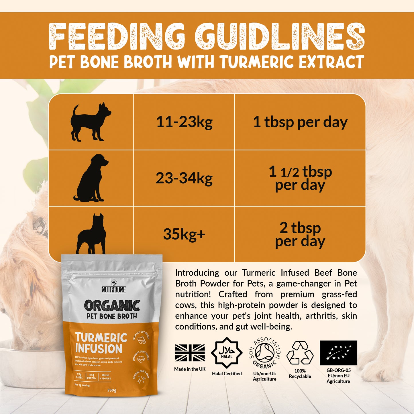 Bone Broth For Pets Turmeric Flavour