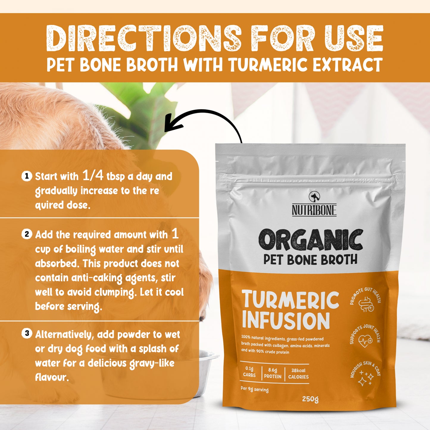 Bone Broth For Pets Turmeric Flavour