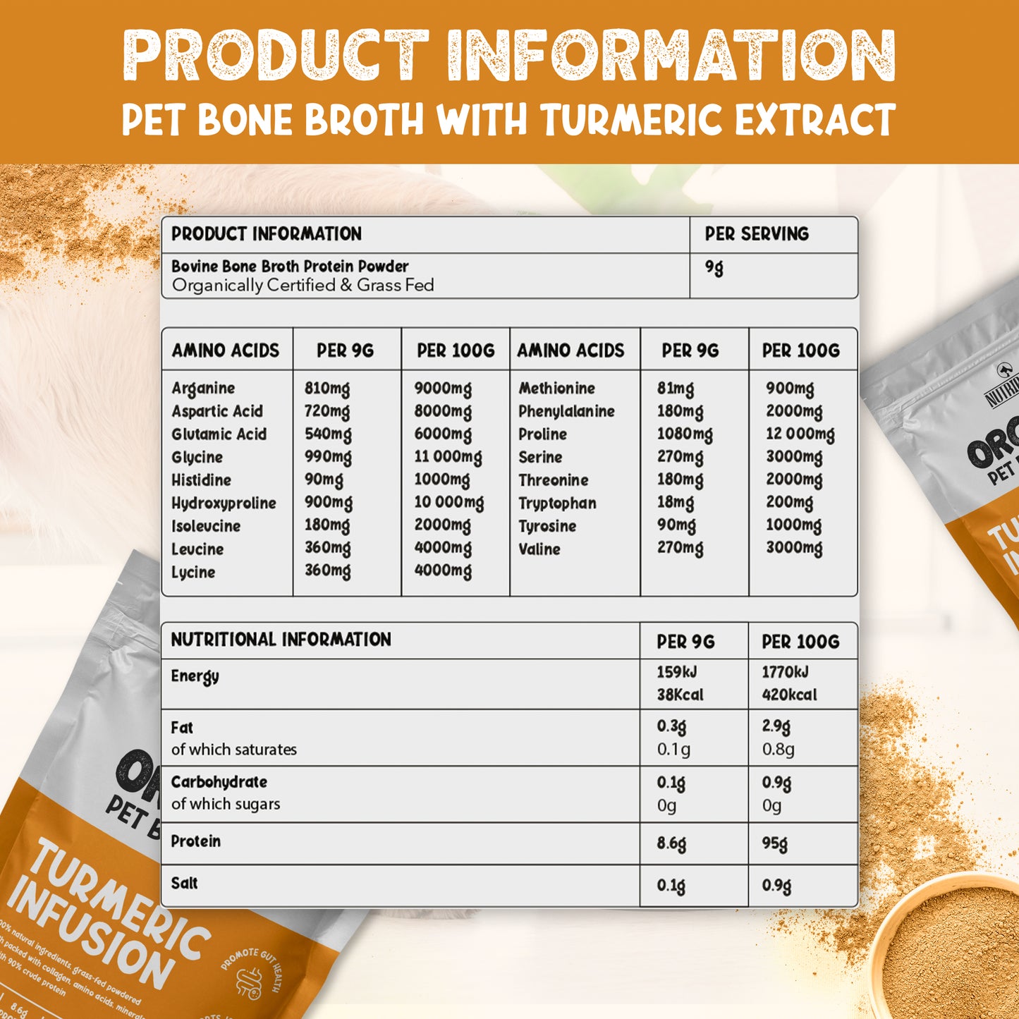 Bone Broth For Pets Turmeric Flavour