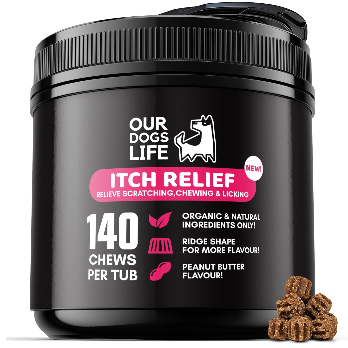 Itch Relief Dog Chews (140 Chews Per Tub)