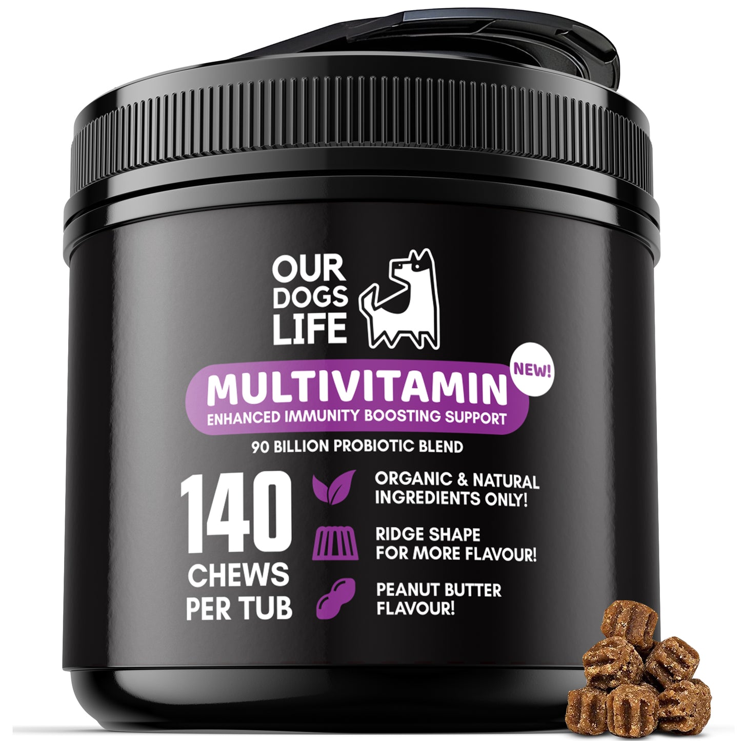 Dog Multivitamin Chews (140 Chews Per Tub)