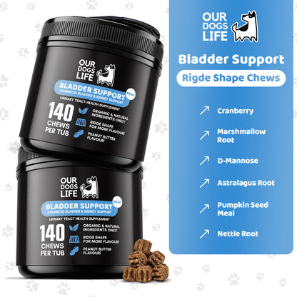 Bladder Support Chews for Dogs (140 Chews per Tub)