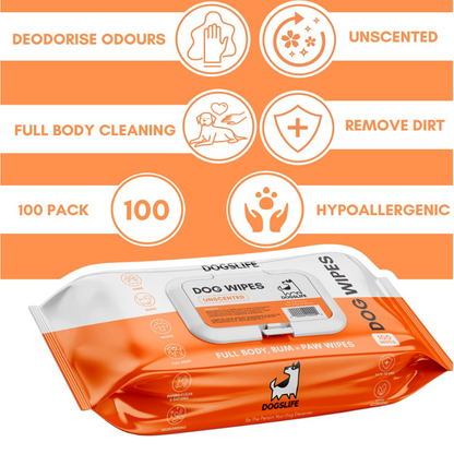 Unscented Dog Grooming Wipes