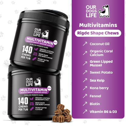 Dog Multivitamin Chews (140 Chews Per Tub)